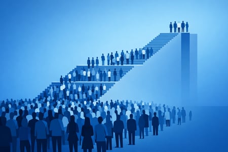 Crowd stairs